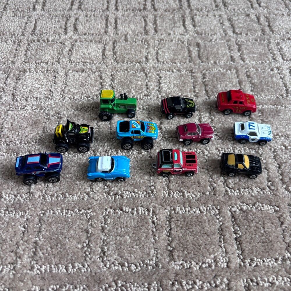 Micro Machines Cars Monster Trucks Tractor Police Lot Of 11 Vintage 80s